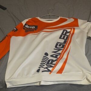 Jeep White 3xl and Orange Graphic Kids Sweatshirt